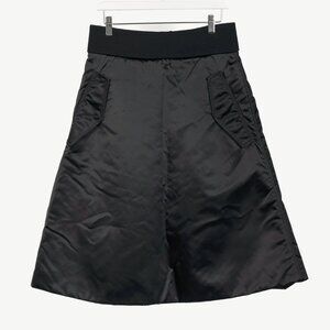 Acne Studios Pag Bomber Black Nylon A-Line Midi Skirt